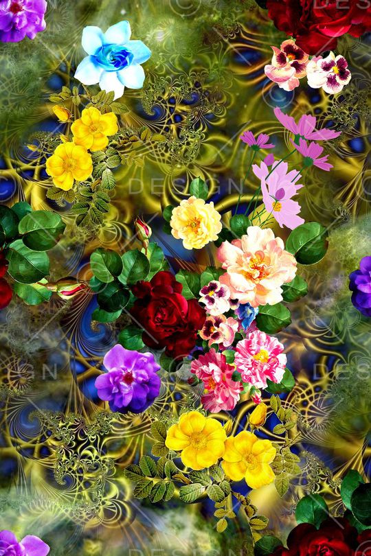 花卉印花华亿平台图片