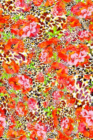 数码★花卉图案印花华亿平台图片