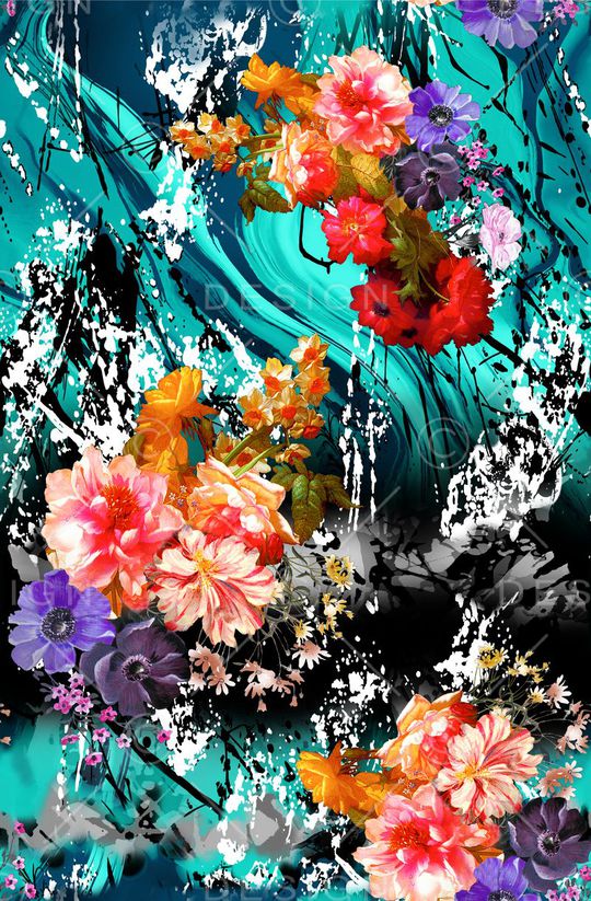 花卉印花华亿平台图片