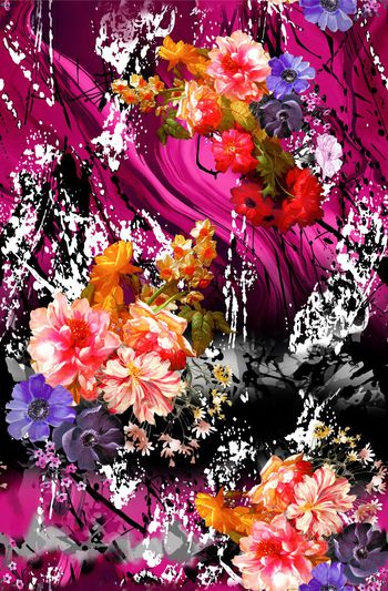 319790-数码华丽花卉与泼墨效果设计