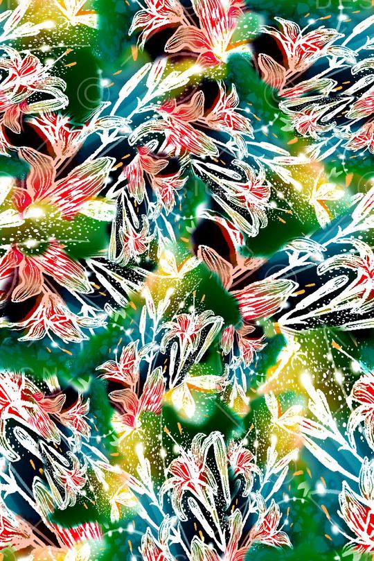 数码★抽象图案印花华亿平台图片