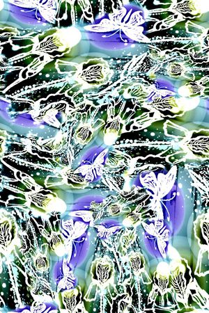 数码★抽象图案印花华亿平台图片