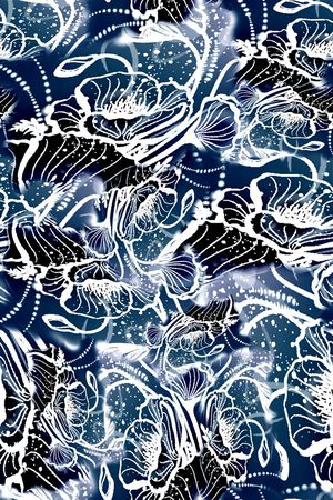 数码★抽象图案印花华亿平台图片