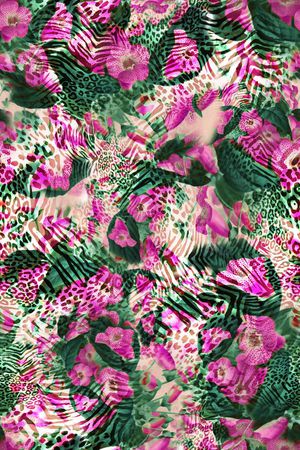 数码★花卉图案印花华亿平台图片