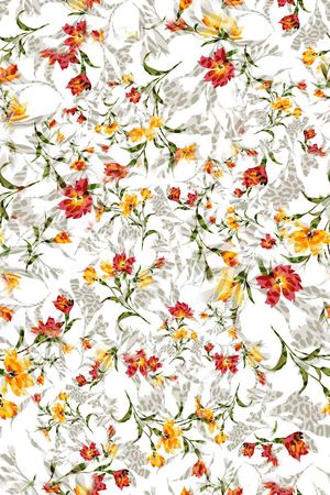 数码★花卉图案印花华亿平台图片