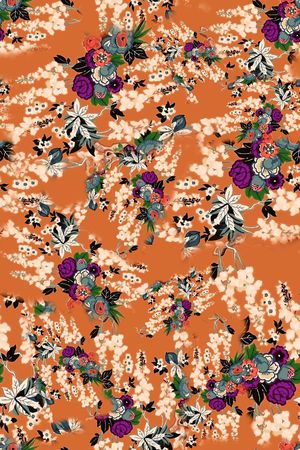 数码★花卉图案印花华亿平台图片