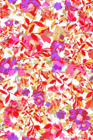 数码★花卉图案印花华亿平台图片