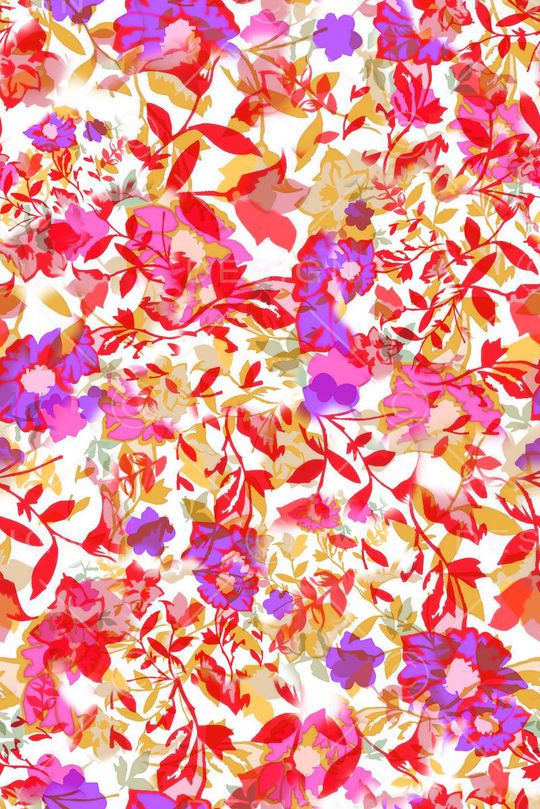 数码★花卉图案印花华亿平台图片