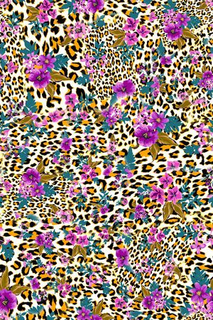 数码★花卉图案印花华亿平台图片