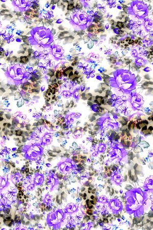 数码★花卉图案印花华亿平台图片