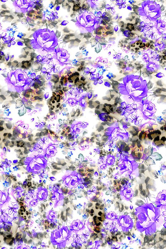 数码★花卉图案印花华亿平台图片