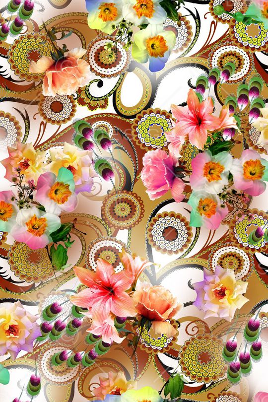 花卉印花华亿平台图片