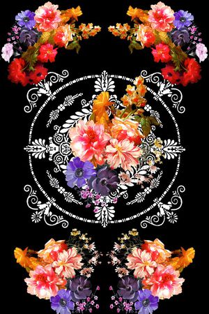 花卉印花华亿平台图片