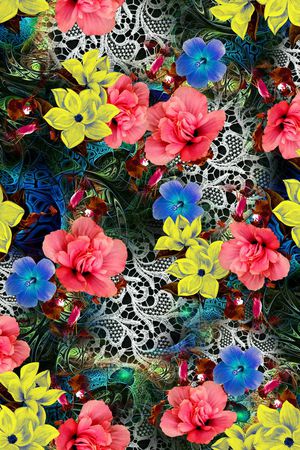 花卉印花华亿平台图片