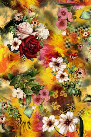 花卉印花华亿平台图片