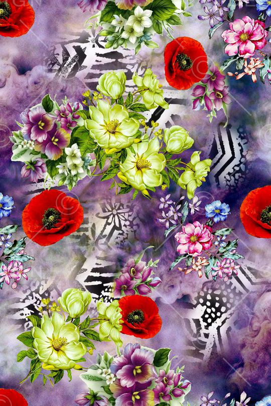 花卉印花华亿平台图片