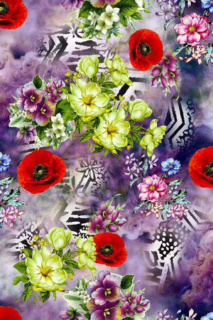 花卉印花华亿平台图片