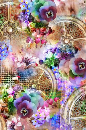 花卉印花华亿平台图片