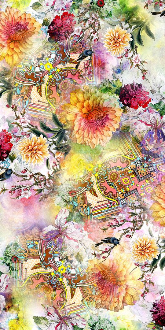 花卉印花华亿平台图片