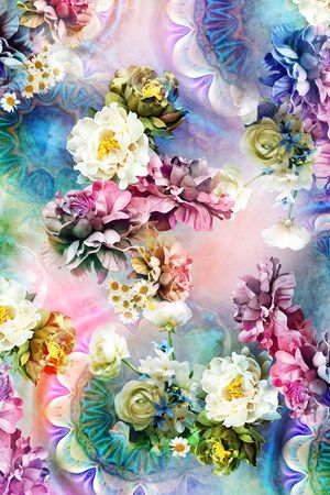 花卉印花华亿平台图片