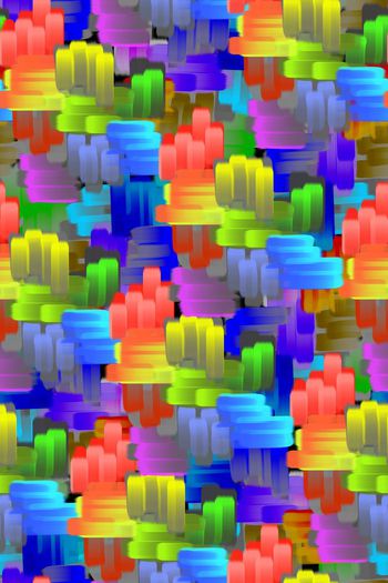 321561-纯手绘抽象油画笔触色块组合