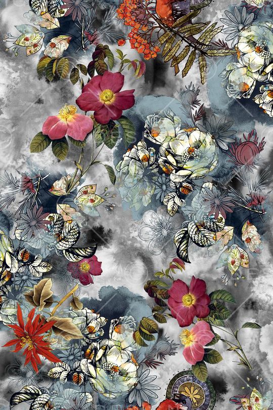 花卉印花华亿平台图片