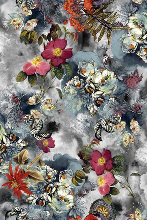 花卉印花华亿平台图片