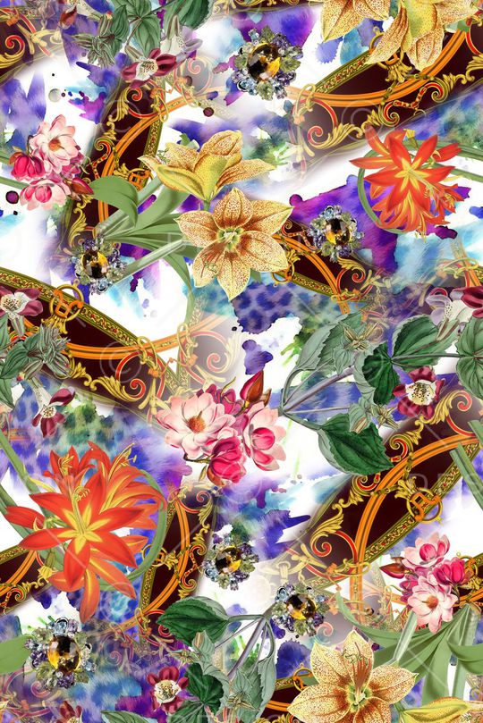 花卉印花华亿平台图片