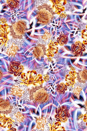 花卉印花华亿平台图片