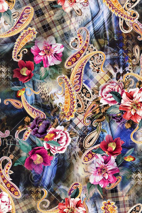 几何格子印花华亿平台图片