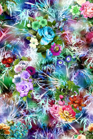 花卉印花华亿平台图片