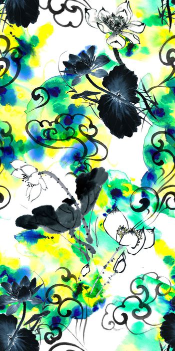 322078-中国风水墨莲花云纹