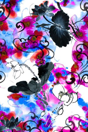 中国风印花华亿平台图片