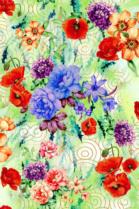 花卉印花华亿平台图片