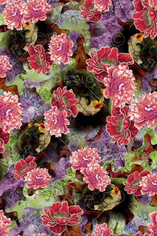 花卉印花华亿平台图片