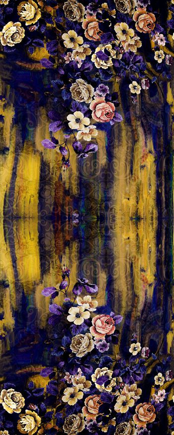 323795-D92-双边定位 平圆网雪纺印花花