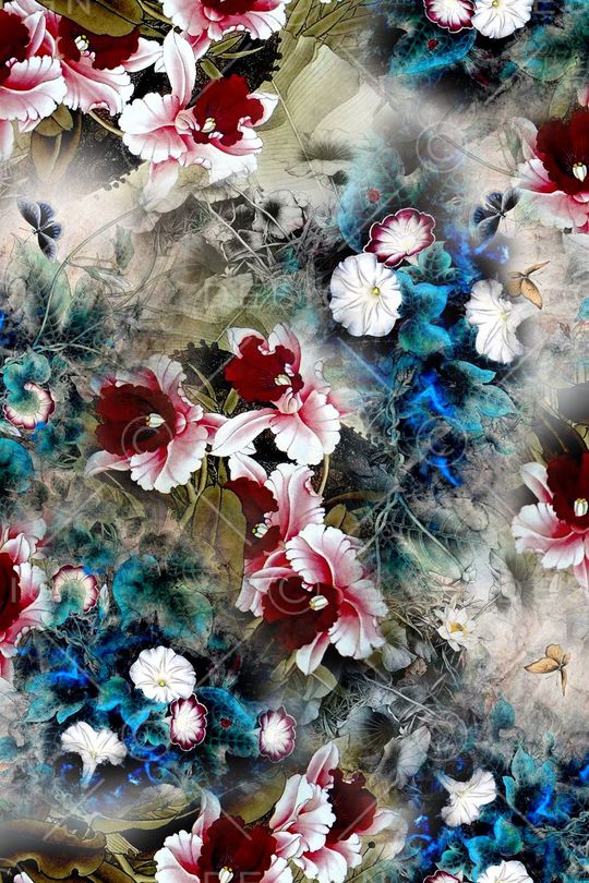 花卉印花华亿平台图片