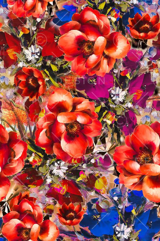 花卉印花华亿平台图片