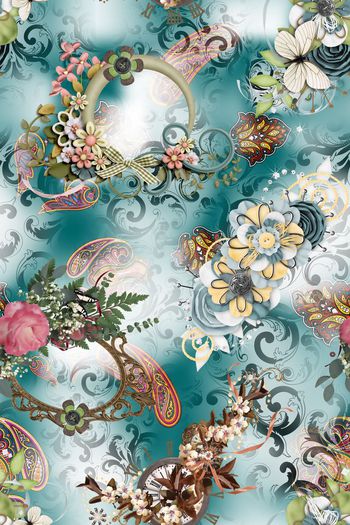 324125-民族佩斯利腰果欧式花纹组合