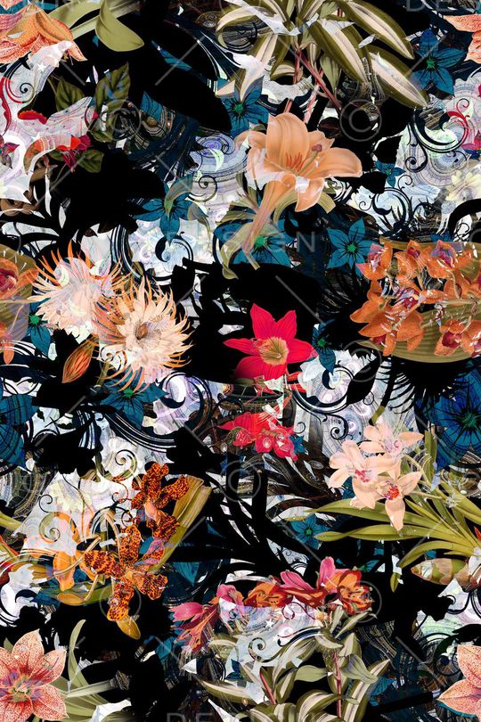 花卉印花华亿平台图片