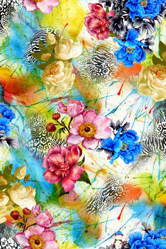 花卉印花华亿平台图片