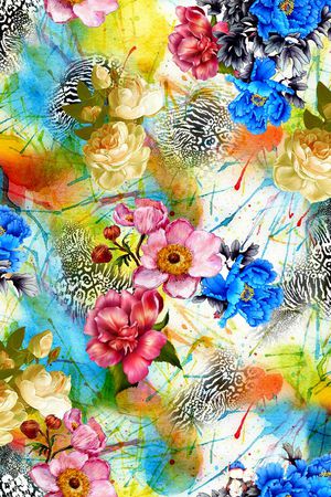 花卉印花华亿平台图片