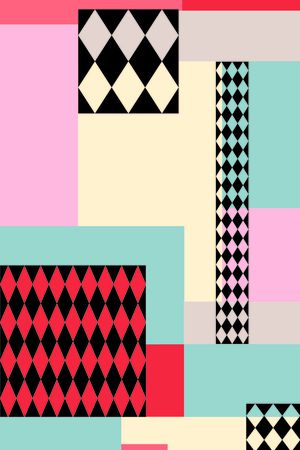 几何图案印花华亿平台图片