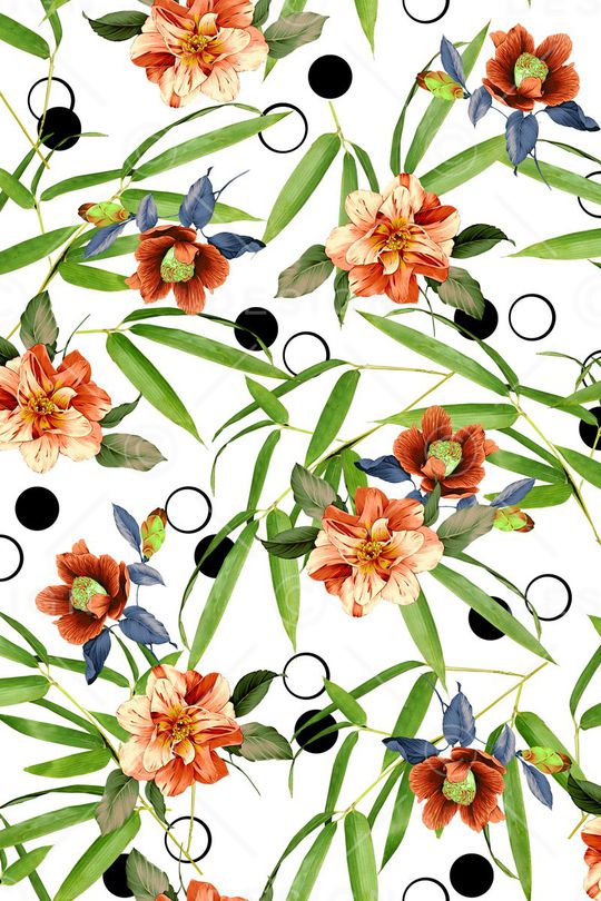 花卉印花华亿平台图片