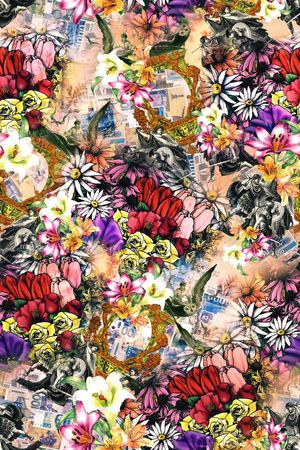 数码花卉印花华亿平台图片