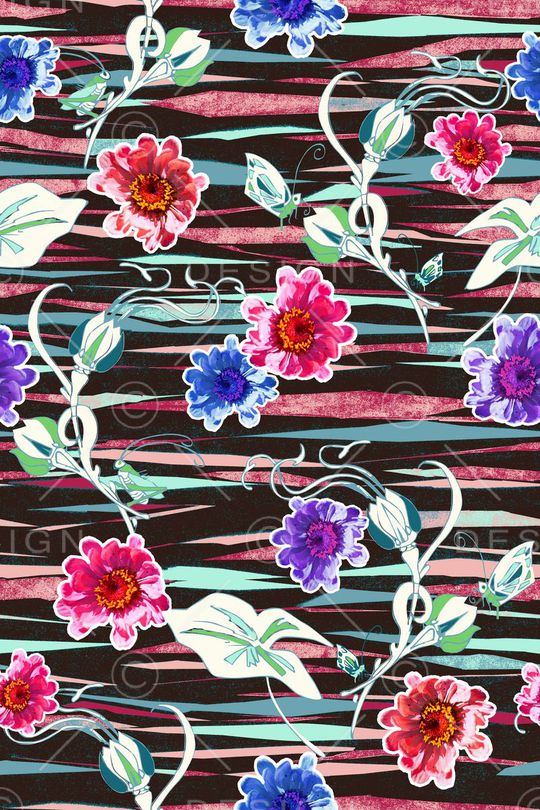 花卉印花华亿平台图片