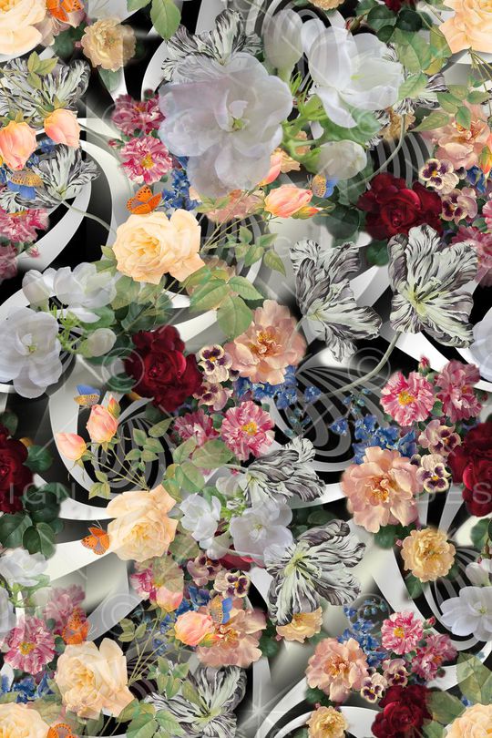 花卉印花华亿平台图片