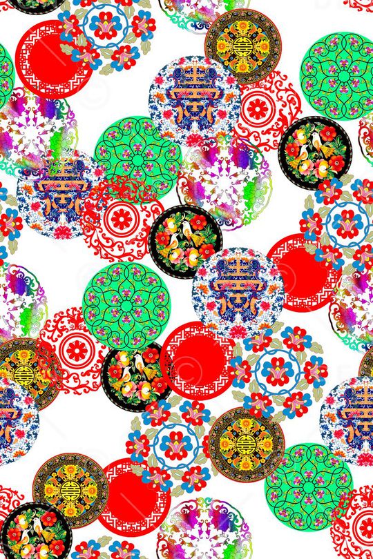 中国风印花华亿平台图片