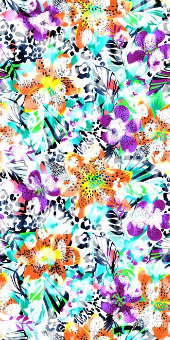 326138-热带豹纹彩绘花卉