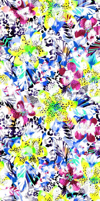 326140-热带豹纹彩绘花卉1